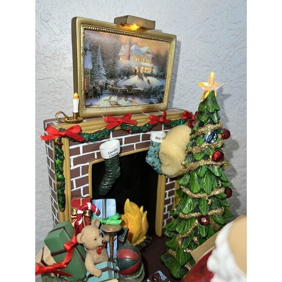 Bradford Exchange Thomas Kinkade "The True Meaning of Christmas" Santa Workshop - Picture 3 of 6
